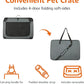 Amazon Basics 4-Doors Portable Soft-Sided Folding Travel Crate Kennel for cat, Dog, and Other Small Animals, Grey, L 36" x 24" x 24"