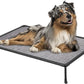 Veehoo Chewproof Elevated Dog Bed - Cooling Raised Pet Cot, Breathable Mesh, Washable & Non-Slip for Medium Dogs, Indoor/Outdoor, Black Silver Mat and Black Frame, 32x25inches (Model CWC2203A03)