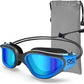 Swim Goggles, Polarized Adult Swimming Goggles Bungee Strap No Hair Pulling Anti-fog Pool Goggles for Men Women