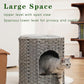 Cat House for Indoor Cat, Large Double Cat Houses Cat Bed Cave, Handwoven Rattan Pet Beds with One Soft Pad, 17 x 17 x 17 Inches Foldable Kitten Hideaway in Living Room Gray