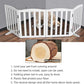 ZJSF Foldable Freestanding Indoor Dog Gate for House Wood White Long Pet Gates Dog Fence for Stairs Puppy Gates for Hallways, Puppy Gate,Support Feet Included 32 "Height-4 Panels