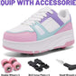 Roller Skate Shoes for Kids Girls Boys Detachable Wheeled Fashion Sneakers