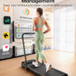 UREVO Strol 2E Smart 2-in-1 Folding Treadmill, Compact Walking Pad with Safety Handle, Plug and Play, Dual LED Display, Workout APP, Walking or Running for Home Office, Remote Included