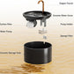 DOOOB Ceramic Cat Water Fountain, 2.1L/71oz Ceramic Cat Fountain, Automatic Ceramic Water Fountain for Cats, Pet Water Fountain with Ultra-Quiet Pump and 3 Filters & 3 Sponges (Black)