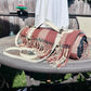 Picnic Blanket Extra Large Waterproof with Strap 59"x79" - Machine Washable Tassels Faux Wool Cashmere for Park, Grass, Camping, Hiking, Concerts (Latte with white shoulder strap, 59"X79")
