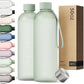 KIVY Large Water Bottle 50oz [Lightweight & Shatterproof] Fits Backpack & Cupholder for Travel, Sports, School - Extra large bottle no straw - 1.5 Liter bottles - 50oz Water bottle Green
