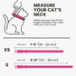 BRONZEDOG Leather Cat Collar with Removable Bells Non Breakaway Kitten QR Tag for Girl Boy (7" - 9" for Cats, Pink & Gold)