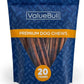 ValueBull Bully Sticks for Small Dogs, Thin 12 Inch, 50 Count - All Natural, Grass Fed, Single Ingredient, Long Lasting Dog Treats
