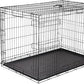 Amazon Basics Durable, Foldable Metal Wire Dog Crate with Tray, Double Door, 48 x 30 x 32.5 in, Black