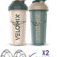 '-2 Pack- 28 oz Protein Shaker Bottles for Protein Mixes - 2x Wire Whisk | Leak Proof Shaker Cups for Protein Shakes | Protein Shaker Bottle Pack | Shakers for Protein Shakes-Blue&Beige
