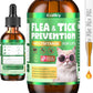 Flea & Tick Support for Cats – Natural Herbal Drops with Multivitamin – Fleas and Ticks Comfort Formula for Cat All Breeds & Ages – Bacon Flavor