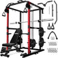 R1-V4 Power Cage Rack, 2000LB Squat Rack with Cable Crossover System, Multi-Function Weight Cage, Home Gym Workout Machine with More Training Attachments