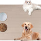 Cat Food Mat, 40" x 28" Extra Large Silicone Pet Feeding Mat with Raised Edge Pet Placemat for Food and Water Bowl Non-Slip, Easy to Clean, Floor Protection (Khaki)