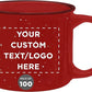DISCOUNT PROMOS Custom Ceramic Campfire Coffee Mugs 13 oz. Set of 100, Personalized Bulk Pack - Perfect for Tea, Espresso, Cappuccino, Hot Cocoa - Red