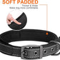 Fida Heavy Duty Dog Collar, Ultra Comfortable Soft Neoprene Padded, Adjustable Reflective Nylon Pet Collar with Durable Metal Belt Buckle for Large Breeds (L, Black)