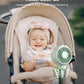 Dreamegg Portable Stroller Fan - 4000mAh Rechargeable Baby Stroller Fan With LED Display, Night Light, Hidden Blade, Detachable 4 Speed 360°Rotate, Handheld Cooling for Crib,Travel, Car Seat(Green)