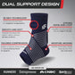 Sleeve Stars Ankle Brace for Women & Men, Ankle Wrap for Sprain, Compression Sleeve for Plantar Fasciitis Relief, Easy Customizable Support: w/ Removable Strap (Single/M:10"-12"/Navy Blue)