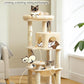 PETEPELA 45.7" Cat Tree for Indoor Cats, 5-Level Cat Tower for Large Cats with Metal Frame Large Hammock (17.3"x15.3"), Cat Condo with (18.5"x13") Big Top Perch & 4 Sisal Covered Scratching Post Beige