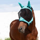 Harrison Howard Pro Luminous Horse Half Face Fly Mask Large Eye Space with Ears UV Protection for Horse Teal L