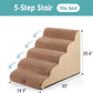 Extra Wide Dog Stairs 19.7" Width, Large Pet Step for Small Medium Dog, Puppy or Cat, Ramp for High Bed or Car, High Density Foam Ladder, Stable, 5 Step, 19.7x33x22.4 inch, Light Brown