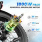 LEONX M2 Pro Electric Bike,1800W Motor Electric Bike for Adults, 26'' x 4.0'' Fat Tire Ebike with 48V 17.5AH Battery, 36MPH 85Miles Long Range Electric Mountain Bike, Up to 110 Nm