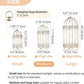 NUPTIO Candle Holders for Pillar Candles: 2 Set of 7.7 inch H Antique White Bird Cages Lantern Wedding Centerpiece Small Metal Hanging Pillars Holder for Bridal Shower Party Table Decorations