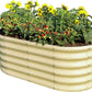 Land Guard 18“ Tall Outdoor Metal Raised Garden Bed, Oval Deep Root Planter Box for Vegetables, Flowers, Herbs, 89 Gallon Capacity - Cream Yellow