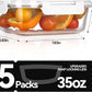 BAYZZ Glass Food Storage Containers, 5 Pack 35 Oz Glass Meal Prep Containers, Lunch Boxes with Airtight BPA-Free Lids, Microwave, Freezer and Dishwasher Safe,White
