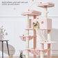 Taoqimiao Cat Tree 57.5-Inch, Cat Tower for Indoor Cats Large Adult, Extra Large Cat Condo, 8 Sisal Scratching Posts, Metal Frame Cozy Hammock, Durable Scratch Board, 2 Top Perches, Jelly Pink MS026P