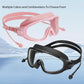 Adult Swimming Goggles,Leak-Proof,Anti-Fog Pool Glasses,Wide View Swim Goggles with Ear Plugs and Nose Clip