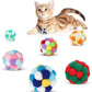 TUSATIY Interactive Cat Ball Toy, 6PCS Fuzzy Kitty Balls with Bells,Cats Pom Pom Balls for Kittens to Keep Busy,Colorful Cat Chew Toys for Indoor Cats