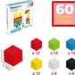 PicassoTiles 60pc Magnetic Puzzle Cube Building Set 1 Inch 3D Blocks STEM Construction Toy for Toddlers Kids Boys Girls Age 3+ Montessori Learning Travel Sensory Gift with Educational Idea Book PMC60