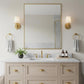 24x30 Inch Brass Bathroom Mirror for Wall, Aluminum Frame Rectangle Rectangular Vanity Mirror, Modern Large for Bedroom, Living Room, Horizontal or Vertical