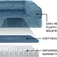 Furhaven Orthopedic Dog Bed for Large/Medium Dogs w/ Removable Bolsters & Washable Cover, For Dogs Up to 55 lbs - Faux Fur & Velvet Sofa - Harbor Blue, Large