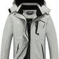 MOERDENG Women's Waterproof Ski Jacket Warm Winter Snow Coat Mountain Windbreaker Hooded Raincoat Jacket
