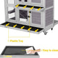 Aivituvin Rabbit Hutch Indoor, Bunny Cage with Wheels, 2-Story Design, 2 Deep Trays, Anti Slip Ramp, Ideal for Small Animals - Grey