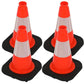 OrangeStar 12" Traffic Cones 4-Pack, Orange Safety Cones with Reflective Collar & Heavy Duty Base for Driving Practice, Parking Lots, Roadwork, Construction | Indoor & Outdoor Use