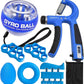 Hand Grip Strengthener Workout Kit (8 Pack) Forearm Grip Adjustable Resistance Hand Gripper, Finger Stretcher, Finger Exerciser, Grip Ring，Gyro Ball