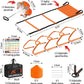 Agility Ladder, Speed Training Equipment Set, 20ft Agility Ladder, 12 Soccer Cones, 4 Hurdles, Jump Rope, Running Parachute, Basketball Football Soccer Training Equipment for Kids, Youth, Adults