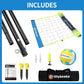 Portable Outdoor Volleyball Net Set for Backyard Beach with Adjustable Poles, Soft PU Volleyball & Pump, Carry Bag and Durable Anti-Sagging Net