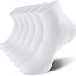 Lapulas 6 Pack Men's Ankle Socks with Cushion, Cotton Quarter Socks for Sport Training Running