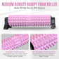 Trigger Point Foam Roller with Stand, 18 Inch Medium Density Foam Roller Long Yoga Roller Foam Exercise Roller for Physical Therapy, Muscles Deep Tissue, Pilates, Back Pain and Muscle Recovery (Pink)