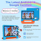 2025 Kids Tablet 10 inch Android 14 Tablets for Kid Octa-Core, 20GB+128GB (TF 1TB), Toddler Tablet with Shockproof Case, 2.4G+5G WiFi 6, Parental Control, Face Unlocked, Split Screen, BT5.0 (Blue)