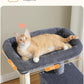 Cat Tree for Indoor Cats, 45.7" Multi-Level Cat Tower with Large Metal Frame Hammock, Cat Condo with 4 Scratching Posts and Top Perch for Small Medium Cat, Dark Grey