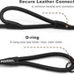Rope Dog Leash with Two Handles, 6 Foot Heavy Duty Dog Leash with Aviation Aluminum Auto Locking Carabiner, Strong Nylon Pet Lead for Small, Medium, Large Dogs (Black, 6FT-Two Handle)