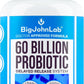 BIGJOHNLAB® Probiotics 60 Billion CFU – 10 Strains + Organic Prebiotics – Immune, Digestive & Gut Health – Supports Occasional Constipation, Diarrhea, Gas & Bloating – for Women & Men – 30ct