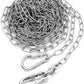 25ft Dog Chains for Outside - Heavy Duty Tie Out Chain Leash Great for Small to Large Dogs Up to 200Lbs - Chew Proof Long Chain for Yard Camping or Travel