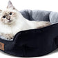 Asvin Small Dog Bed for Small Dogs, Cat Beds for Indoor Cats, Pet Bed for Puppy and Kitty, Extra Soft & Machine Washable with Anti-Slip & Water-Resistant Oxford Bottom, Black, 20 inches