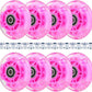 8pcs Inline Skate Wheels Led Light-Up Wheels 64/70/72/76/80mm w/Bushings 85-88A for Kids and Youth Beginners Children's Inline Skates Indoor/Outdoor Use (Pink, 72mm)