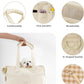 Dog Carrier for Small Dogs Rabbit cat with Large Pockets, Cotton Bag, Dog Carrier Soft Sided, Collapsible Travel Puppy Carrier (Beige, 17" L x 7.5" W x 12" H)